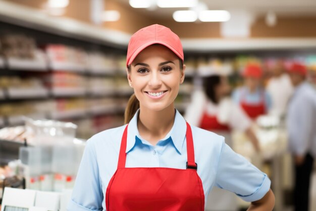 Foto impiegato o dipendente di un supermercato