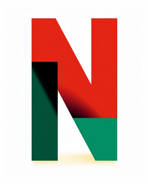 super minimalist bauhaus style graphic illustration in shape of letter N in Christmas