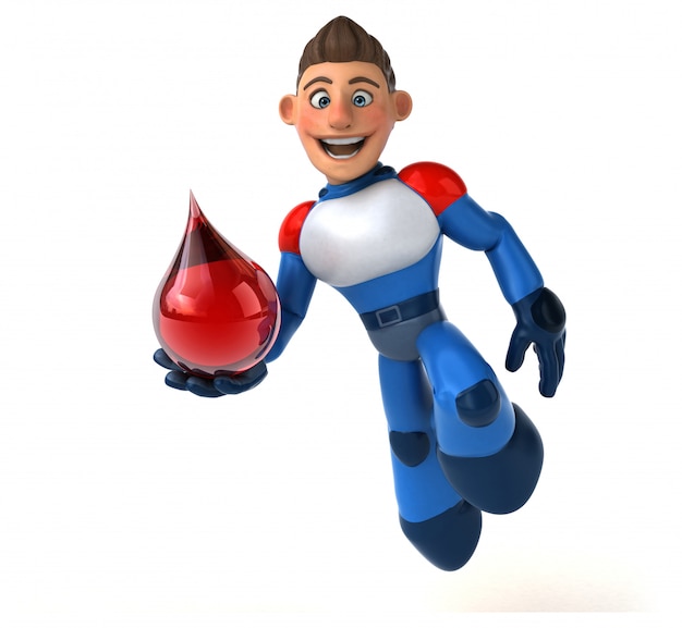 Супер современный супергерой 3D Иллюстрация