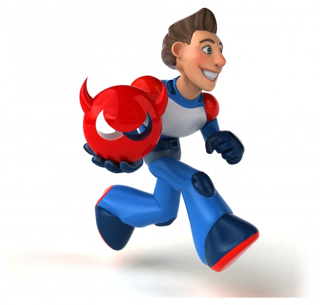 Super modern superhero 3D Illustration