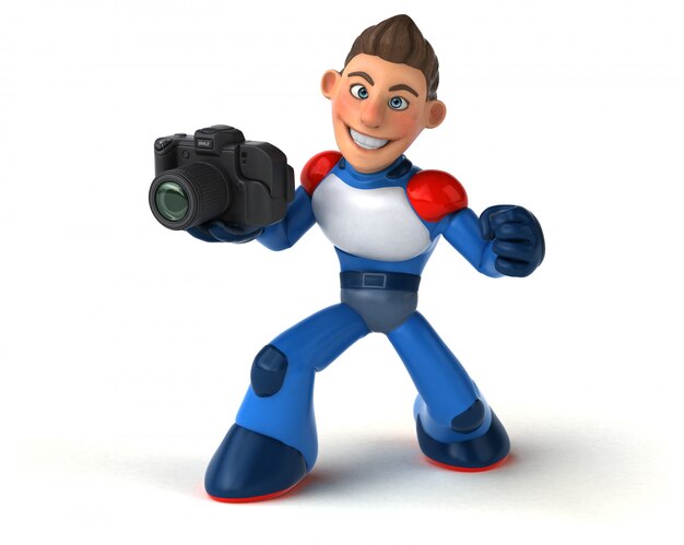 Super modern superhero with camera