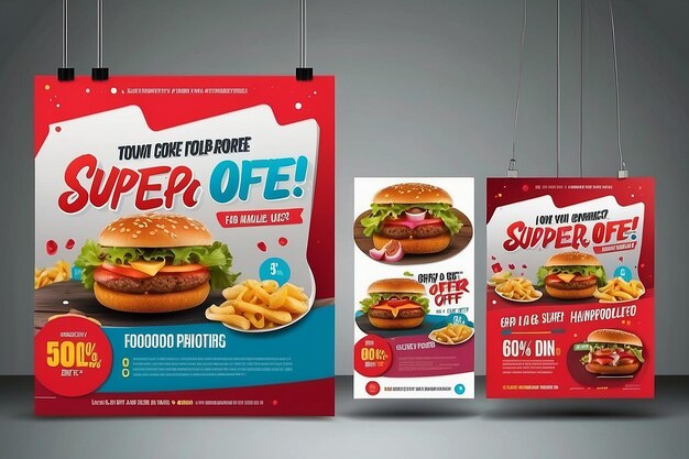 Super offer food promotino social media post templete