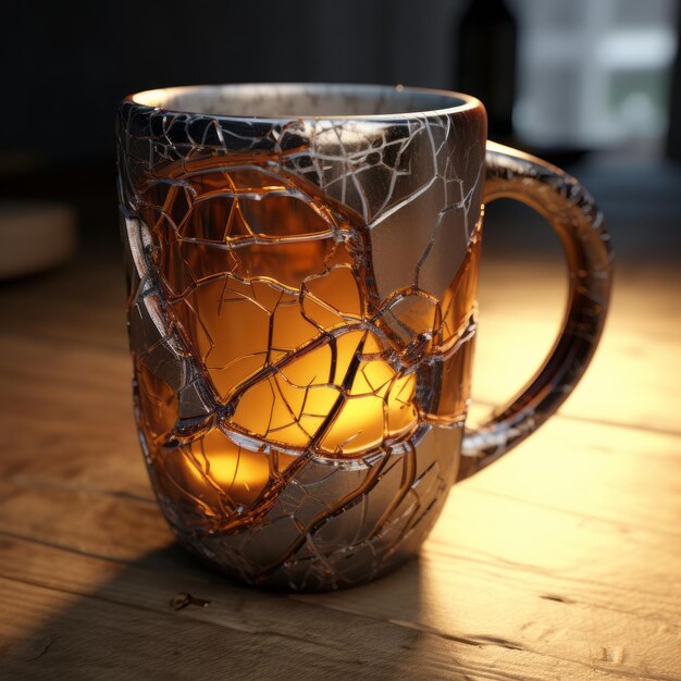 Photo super realistic 3d rendered coffee mug with unique design