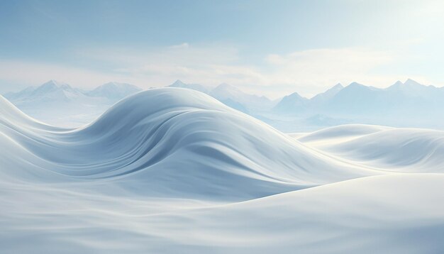 Super realistic scenelike a silk is floating in the cold space surrounded by fantastic snow form o