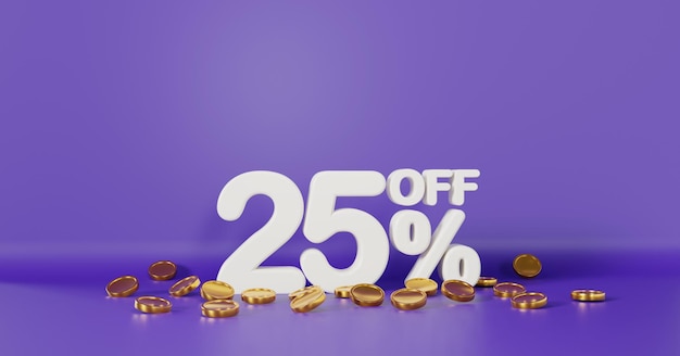 Super sale offer 25 percent off with purple background