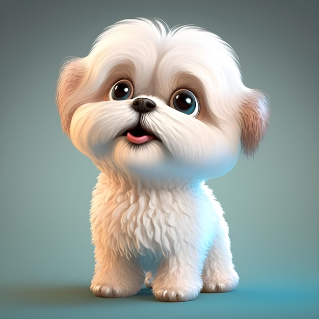 Super schattig klein babyhondje weergegeven in de stijl van pixar cartoon generatieve ai