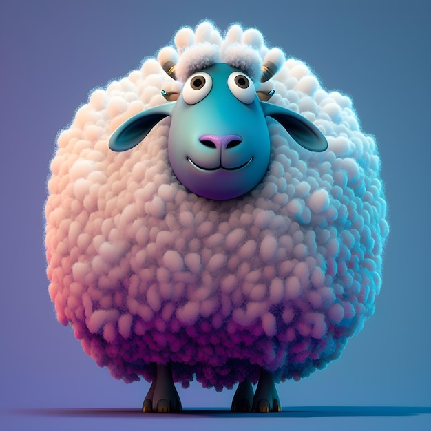 Super schattige schapen in de stijl van pixar cartoon generatieve ai