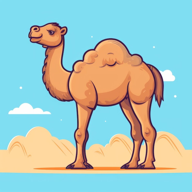 Super Simple And Clean Camel Cartoon Style Vector