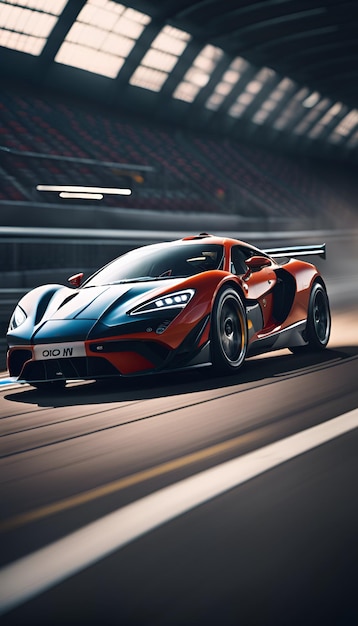 Super sport car in motion