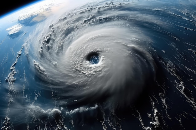 Super tyfoon over het uitzicht op de oceaan vanuit de ruimte AI