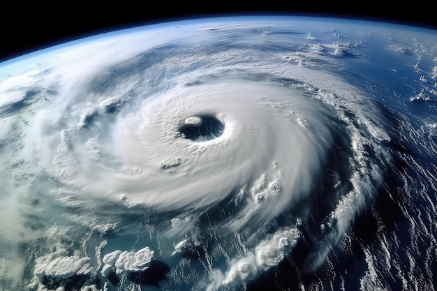 Super typhoon over the ocean view from outer space AI