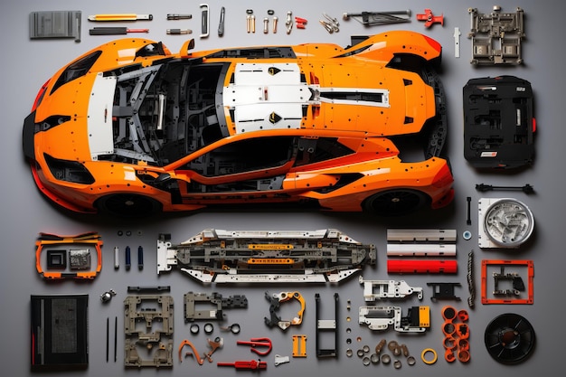 Supercar layout deconstructed Beautiful illustration picture Generative AI