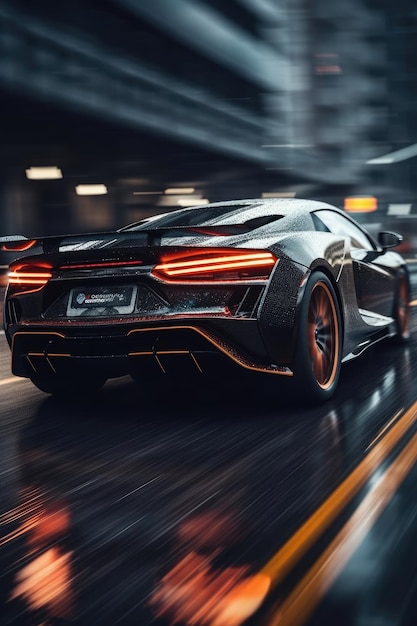 A supercar speeding wallpaper AI Generated