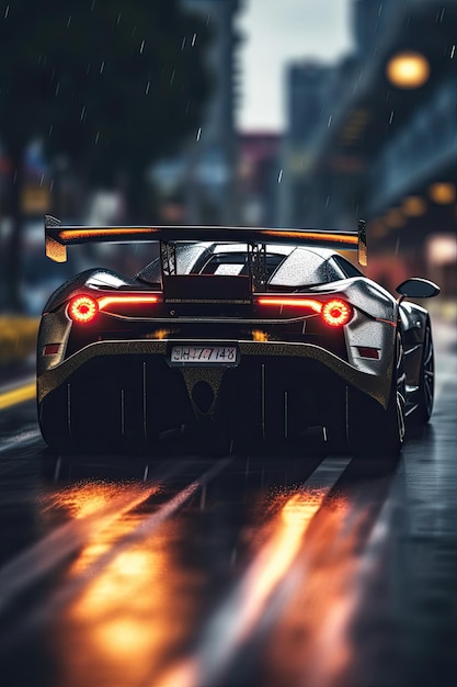 A supercar speeding wallpaper AI Generated