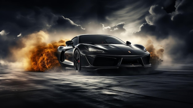 The supercar of the supercar is in flames