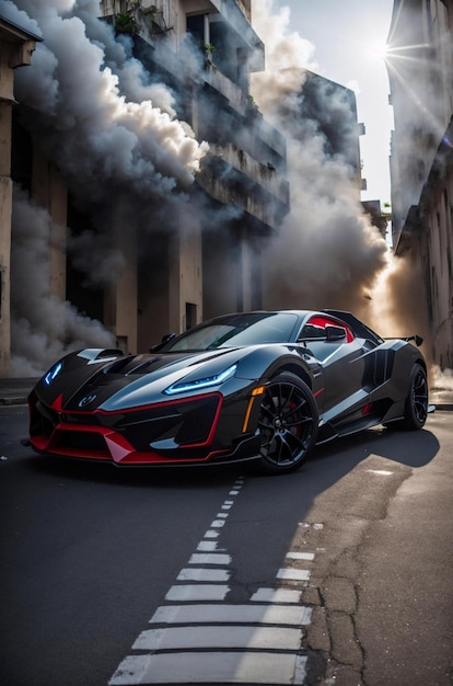 the supercar that is on fire