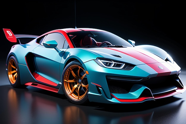 Supercars tentoonstelling kleurrijke coole auto's HD fotografie wallpaper achtergrond illustratie