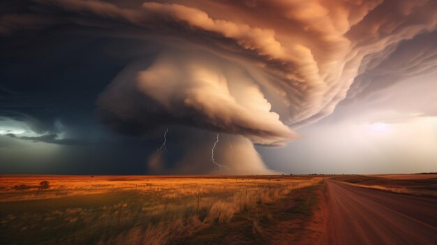 Supercell onweersbui tornado