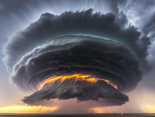 Foto supercell storm in tornado steeg