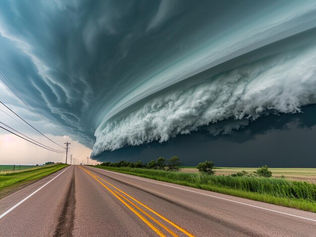 Supercell storm in tornado alley