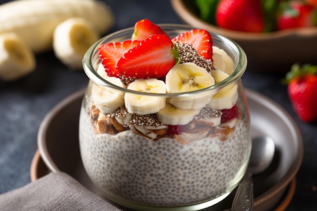 Photo supercharging your mornings a delicious chia seed pudding in a glass jar