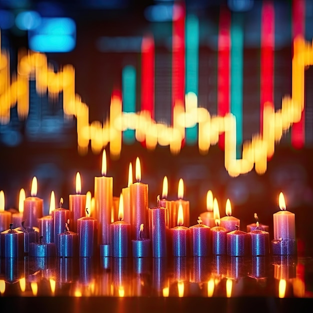 Foto superduper grafiek leuke kleurrijke bars show stock market magic light-toets