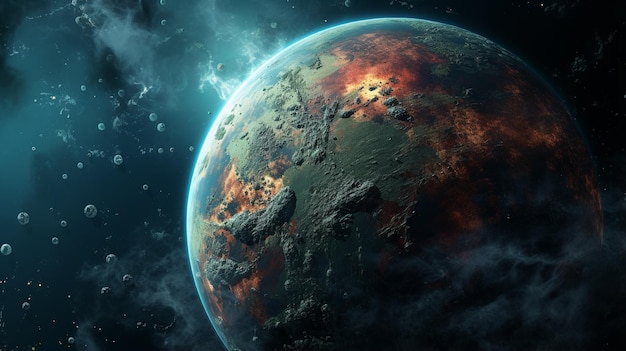 _superearth_planet_realistic_exoplanet_planet_sHD 8K wallpaper fotografisch beeld