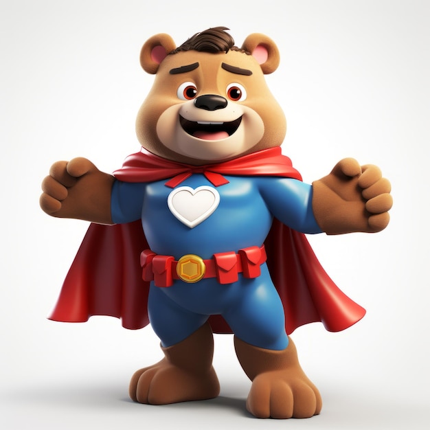 Superheld Bear Een levendig verhalend 3D-model