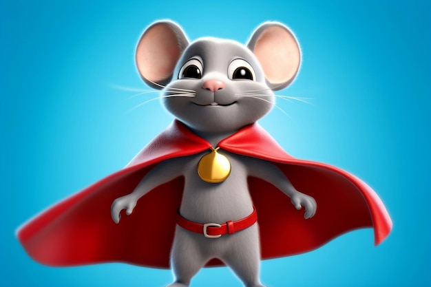 Superheld Caped Mouse De stripfiguur AI