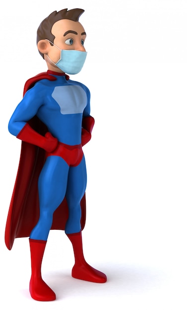 Superhero animation with a mask