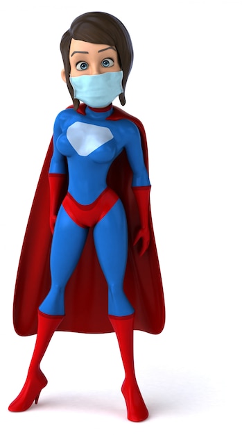Superhero animation with a mask