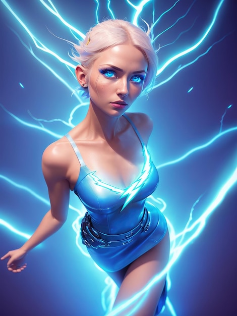 Superhero electric girl Generated by AI