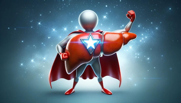 Photo a superhero healthy liver