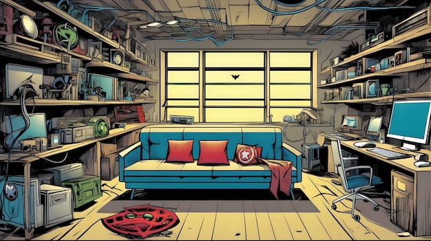 Superhero Hideout With Hightech Gadgets