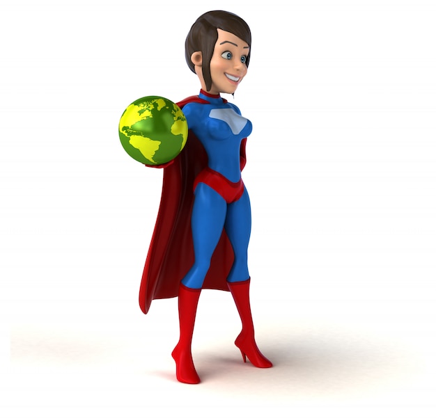 Photo superhero woman animation