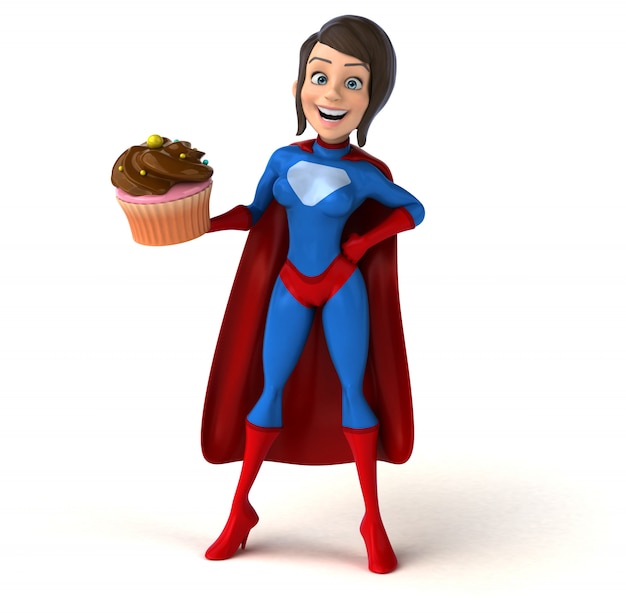 Superhero woman animation
