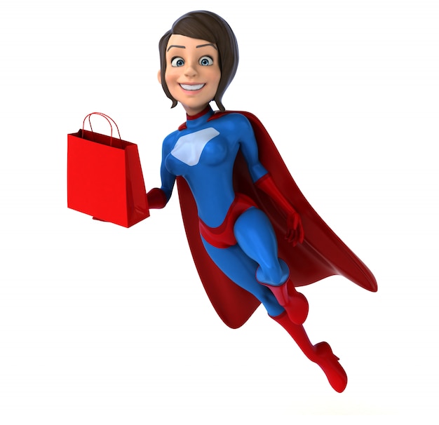 Superhero woman animation