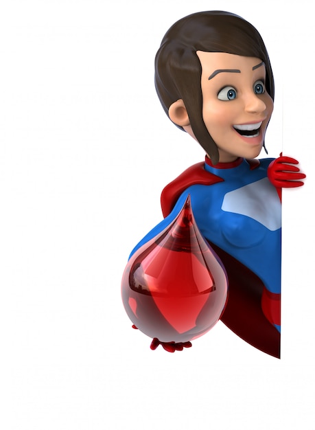 スーパーヒーローの女性のアニメーション