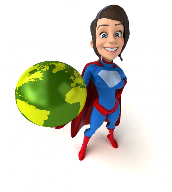 Superhero woman animation