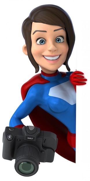 Superhero woman animation