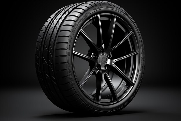 Superior elegance black wheel supercar with clipping path