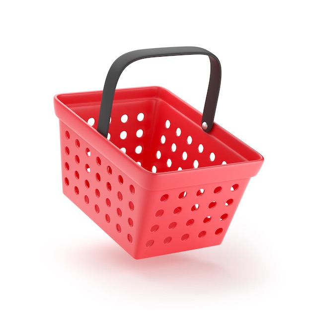 Supermarket basket shopping cart for groceries