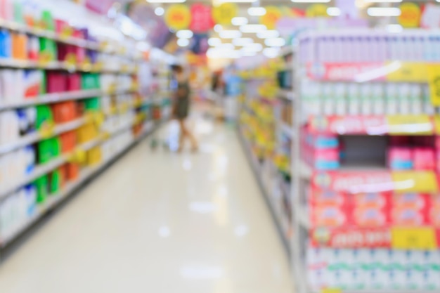 Supermarket blurred for background