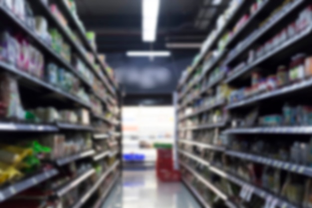 Supermarket in blurry for background