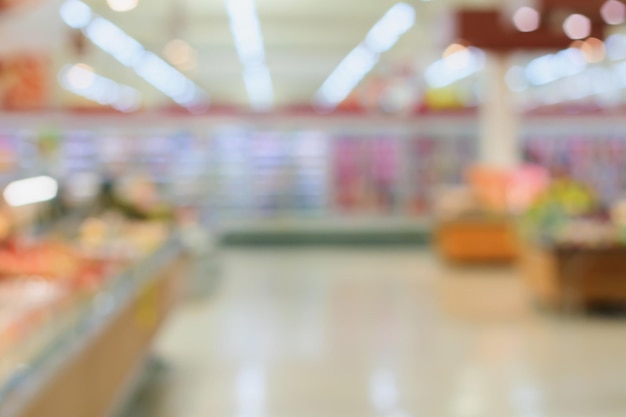 Supermarket in blurry for background