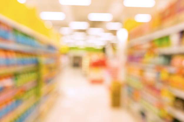 Photo supermarket shelves blurred background