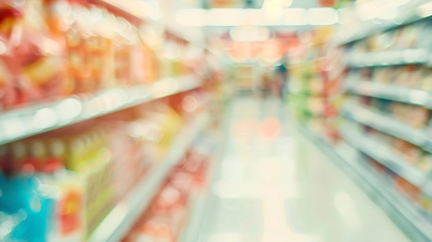 supermarkt gang interieur abstracte wazige achtergrond generatieve AI