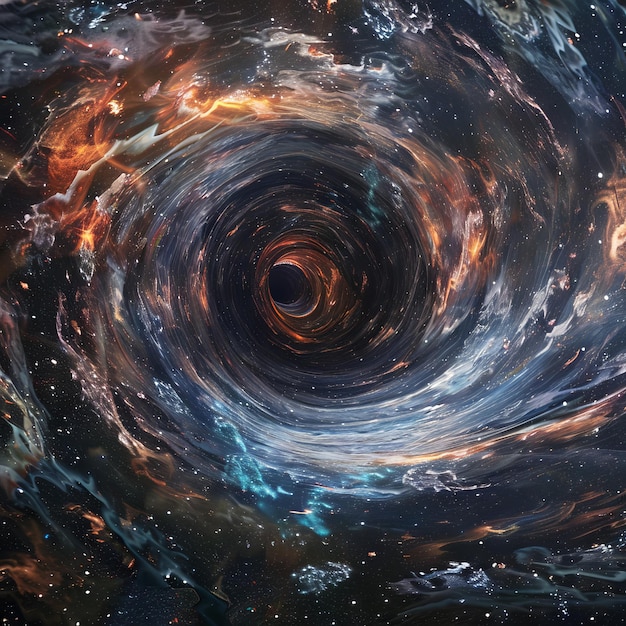 Supermassive Black Hole Art Imitation Generative AI Illustration Mysterious Universe