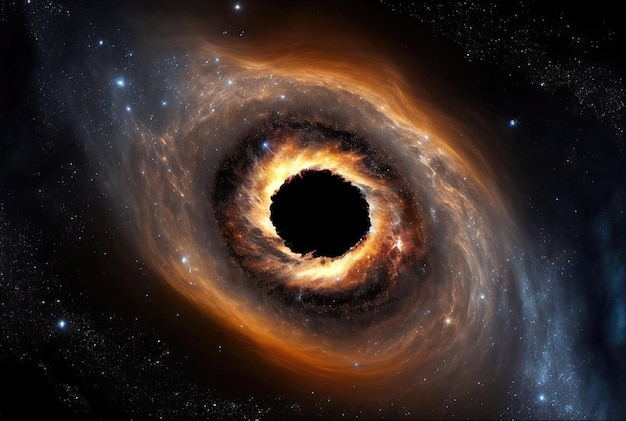 Supermassive Black Hole Art Imitation Generative AI Illustration Mysterious Universe