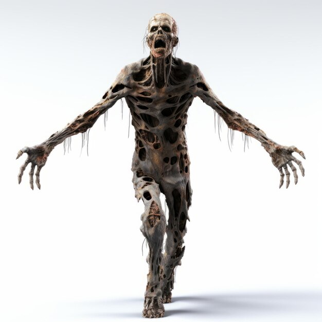 Photo supernatural realism intricate 3d zombie model with organic texture